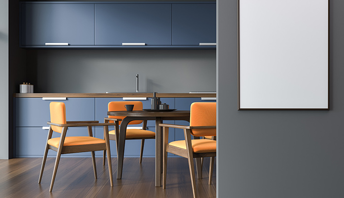 Blue Stained Glass Cabinet Design - Kitchen Cabinet Design