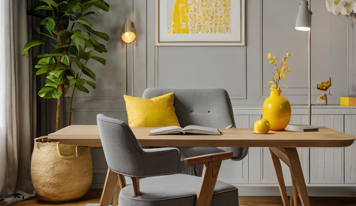 Accent Wall for a Pop of Colour - Modern Study Room Designs