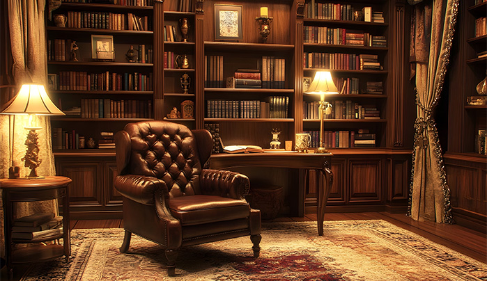 Leather Seating - Modern Study Room Designs