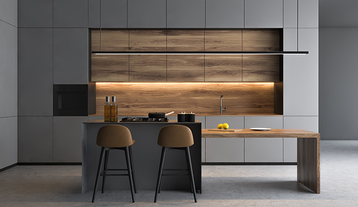 Rustic Wood Texture – Kitchen Laminate Designs