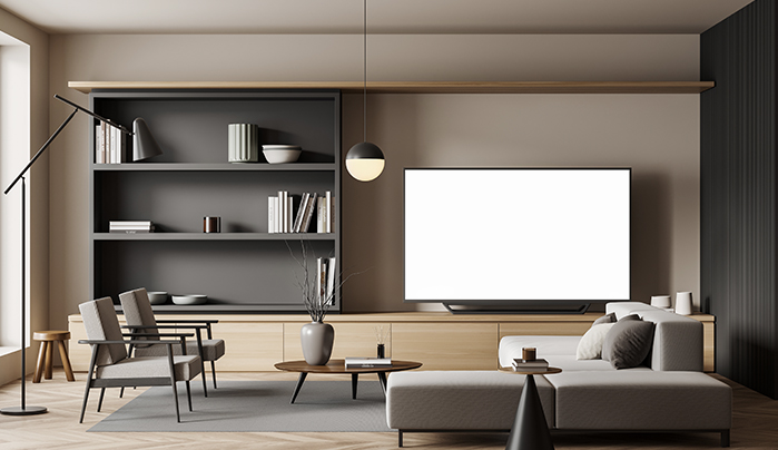 Space-Saving Corner TV Unit Design
    