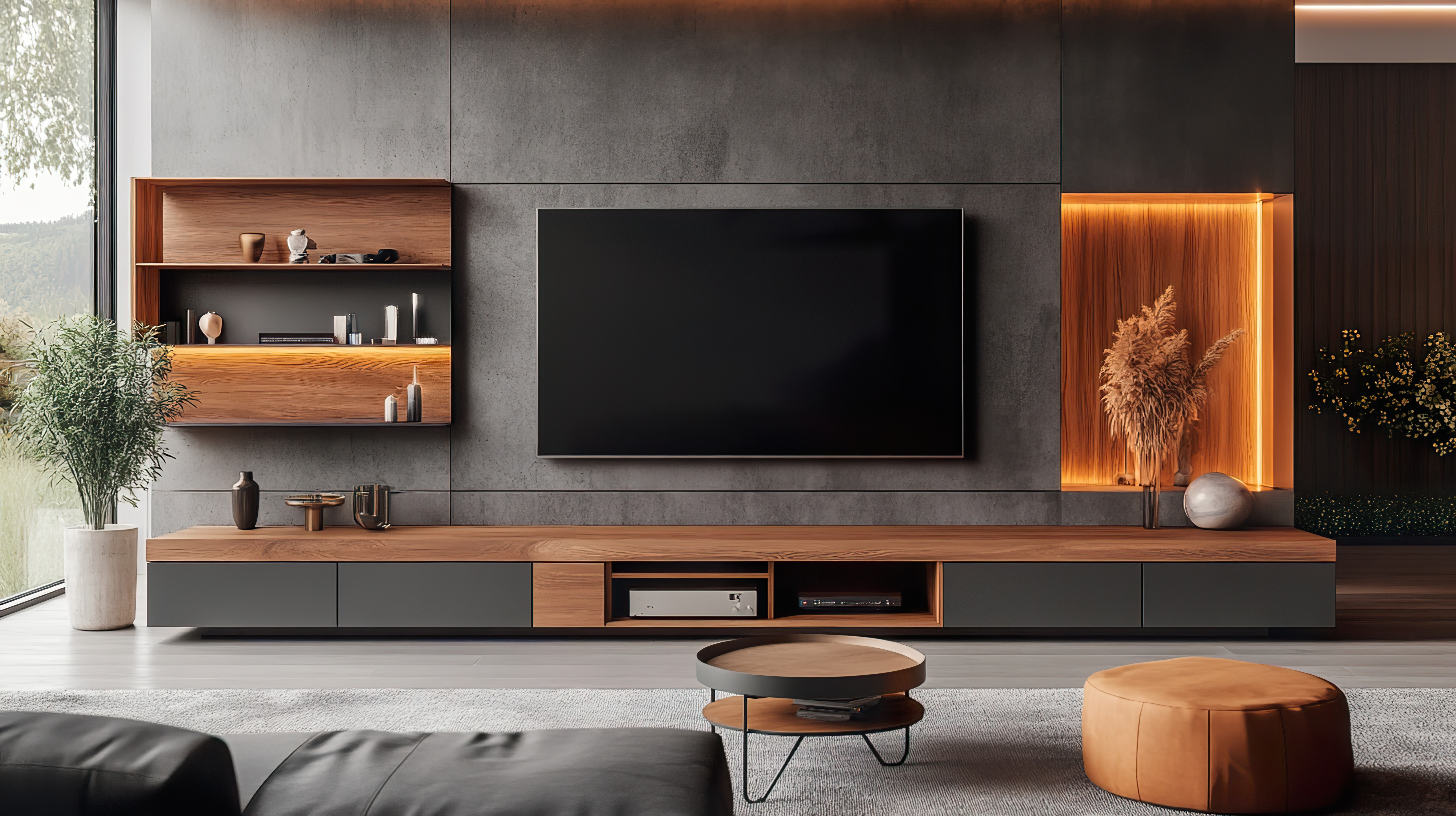 Industrial-Chic TV Unit Design
    