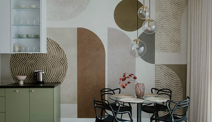Image Alt tag: Add Gorgeous Wallpaper Designs and Make a Statement - Luxury Modern Kitchen Design