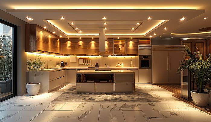 Image Alt tag: Light Up for Lavish Contemporary Kitchen Design