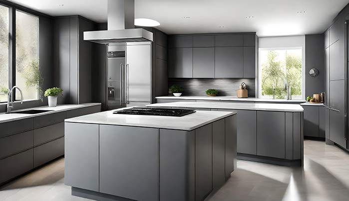 Image Alt tag: Quartz Countertops - Luxury Modern Kitchen Design