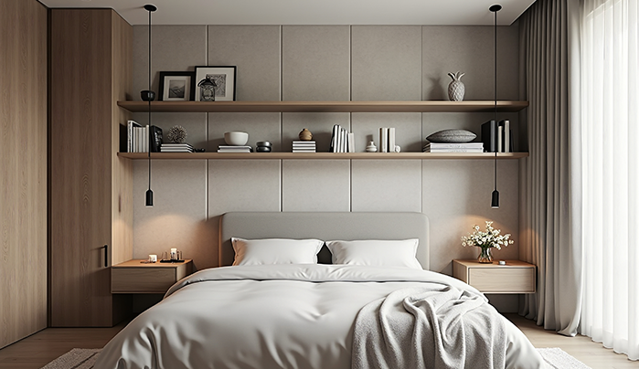 Integrated Headboard Storage Bed - Modern Bed Design