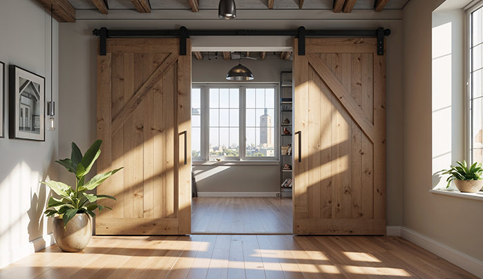 Sliding Door Panel Divider - Modern Living Room Design