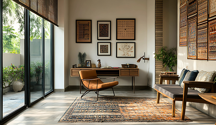 Low Lying Seating Area Beside the Window - Modern Study Room Designs
