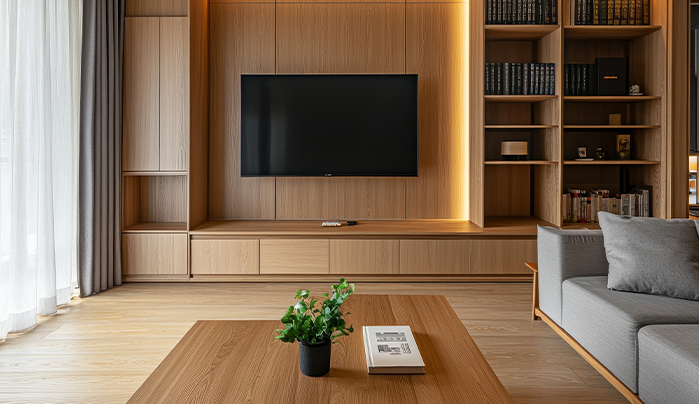 Partition-Integrated Design - TV Unit Design Ideas