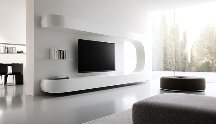 Curved or Wavy Design - TV Unit Design Ideas