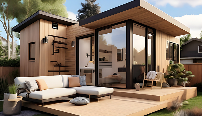 Modern house with WPC cladding - CenturyPly