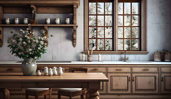 Tudor Style Cabinet Design - kitchen Cabinet Design