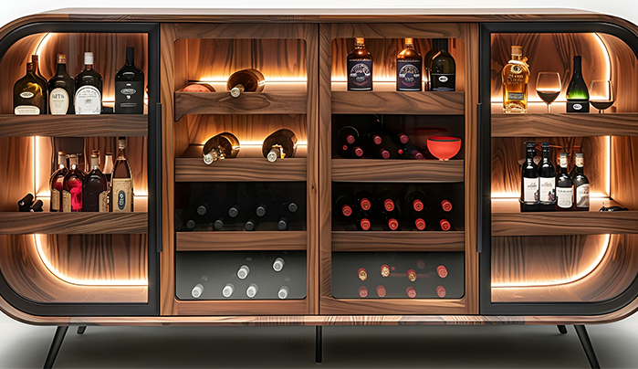 Wine rack and glass display cabinets - kitchen Cabinet Design